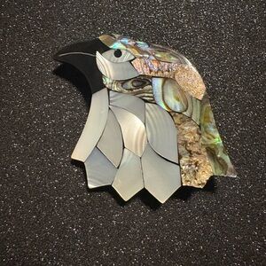 Elegant Abalone Shell Bird Brooch
